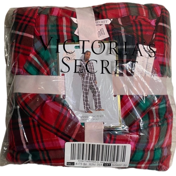 Victoria's Secret Flannel PJs NWT XXL Plaid Valentine’s Day Victoria's Secret - Picture 5 of 6